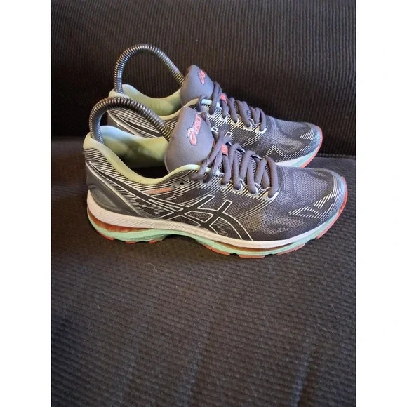 ASICS Gel Nimbus 19 Womens Grey Seafoam Coral - Woman's‎ Size 6.5 Shoes Sneakers - Picture 3 of 8